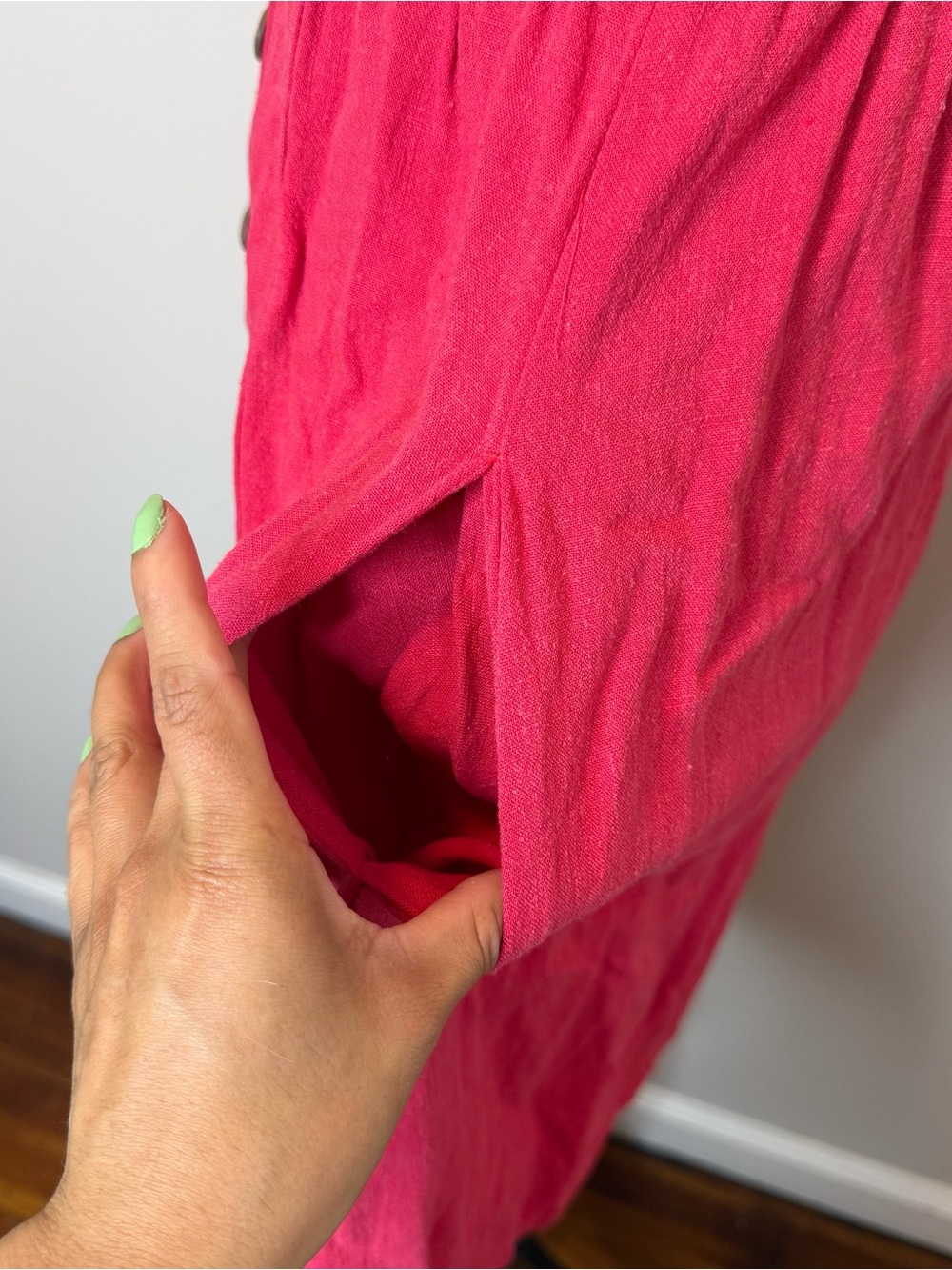 Universal Thread Raspberry Pink Button-Front Mini Sundress - Picture 3 of 8